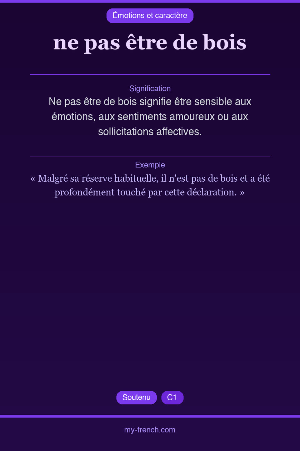 ne pas être de bois : que veut dire cette expression ?