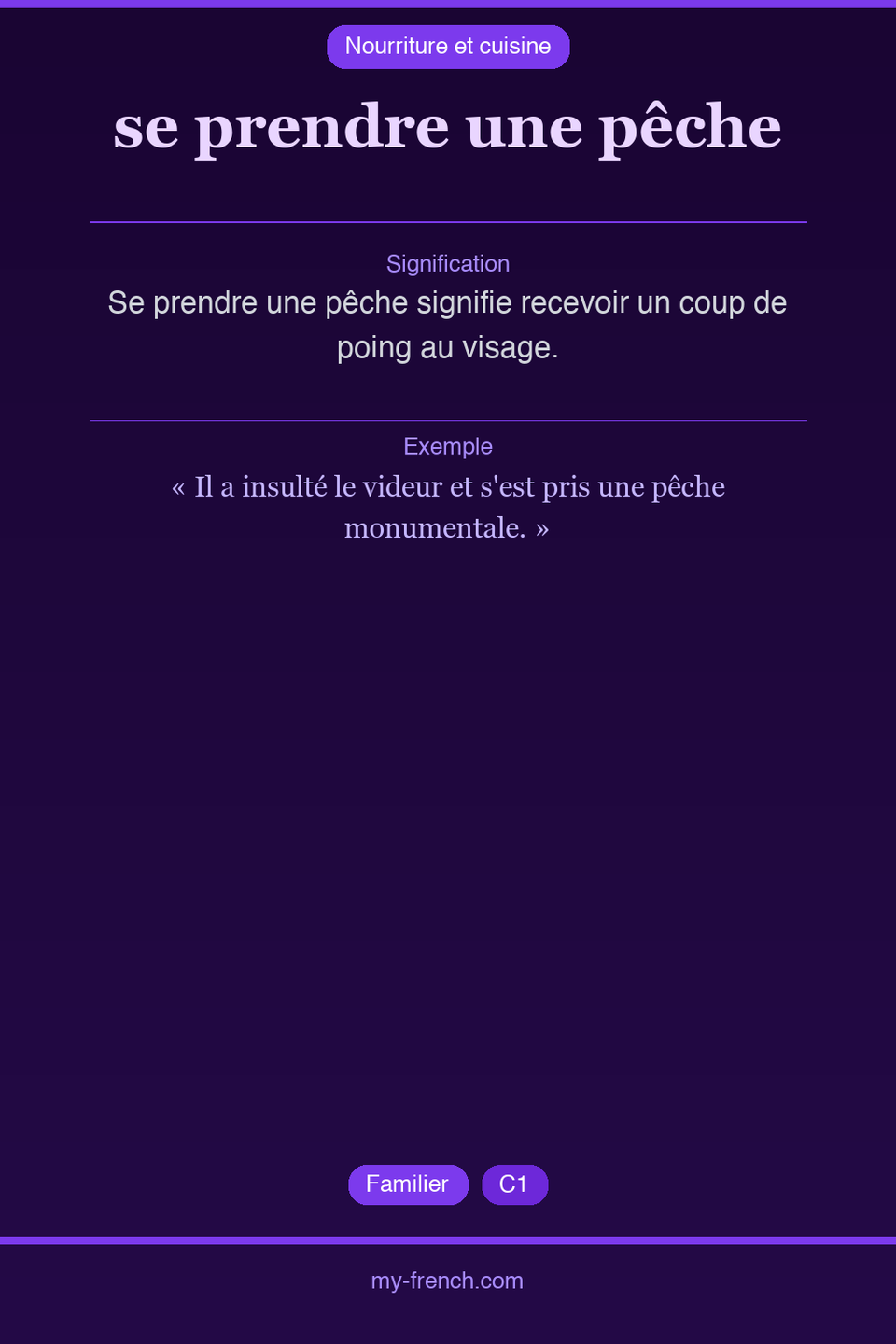 se prendre une pêche : que veut dire cette expression ?