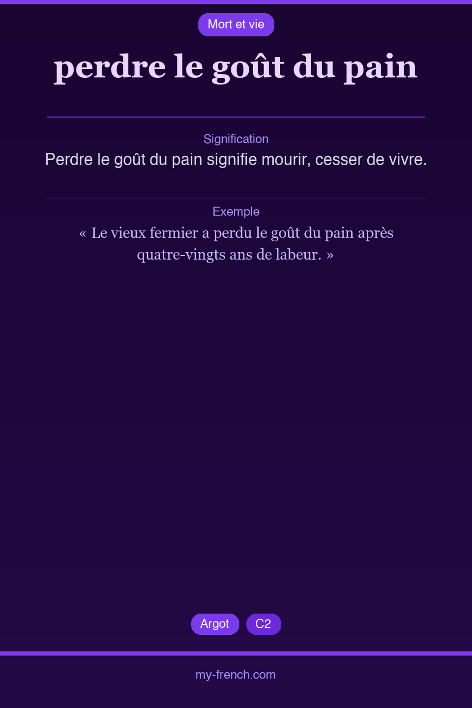 perdre le goût du pain : que veut dire cette expression ?