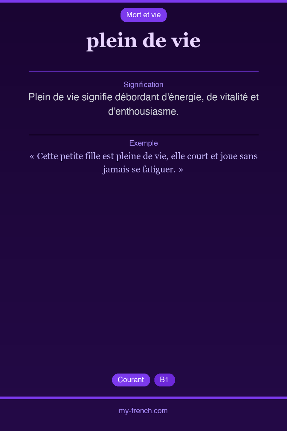 plein de vie : que veut dire cette expression ?