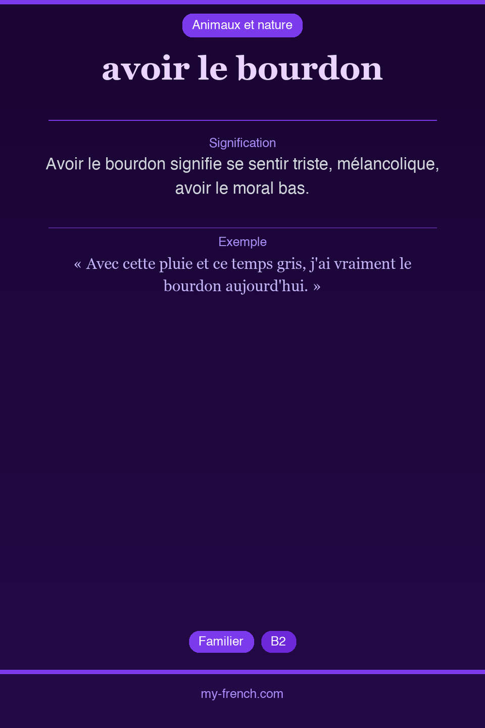 avoir le bourdon : que veut dire cette expression ?