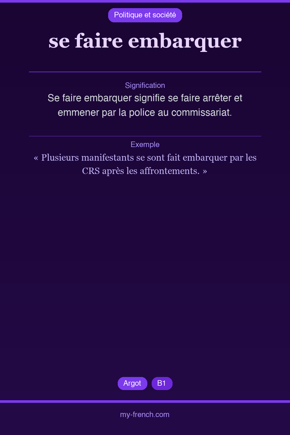 se faire embarquer : que veut dire cette expression ?