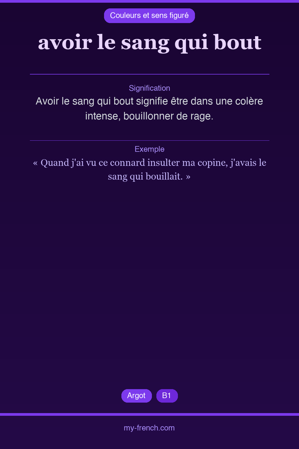 avoir le sang qui bout : que veut dire cette expression ?