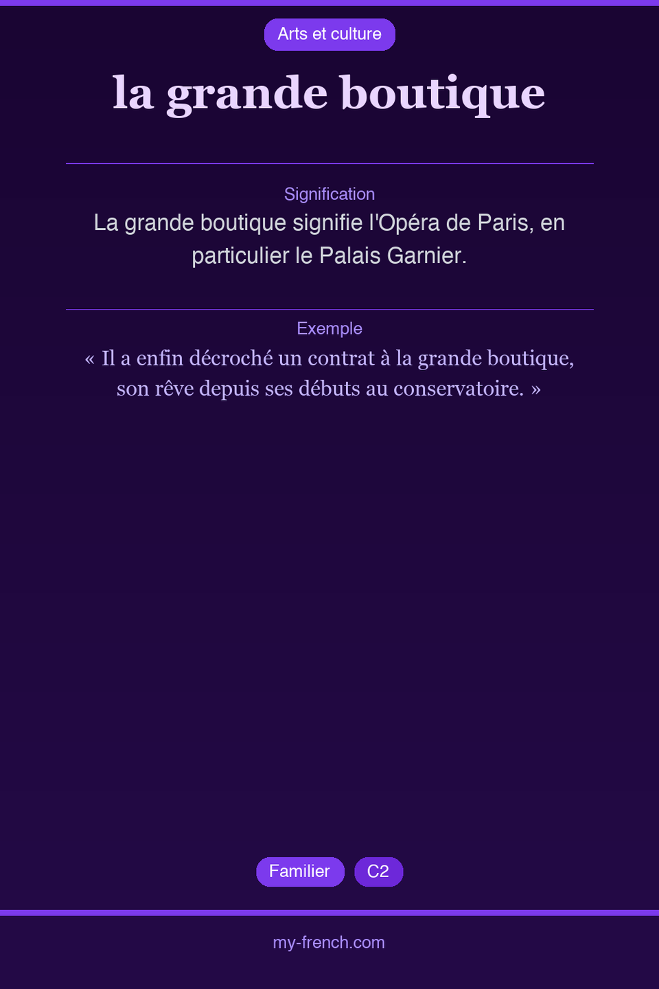 la grande boutique : que veut dire cette expression ?