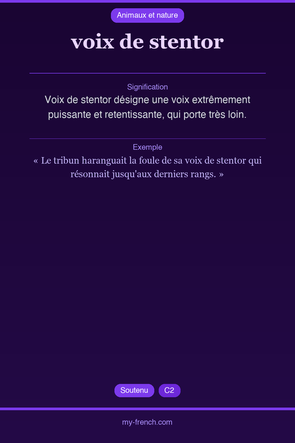 voix de stentor : que veut dire cette expression ?