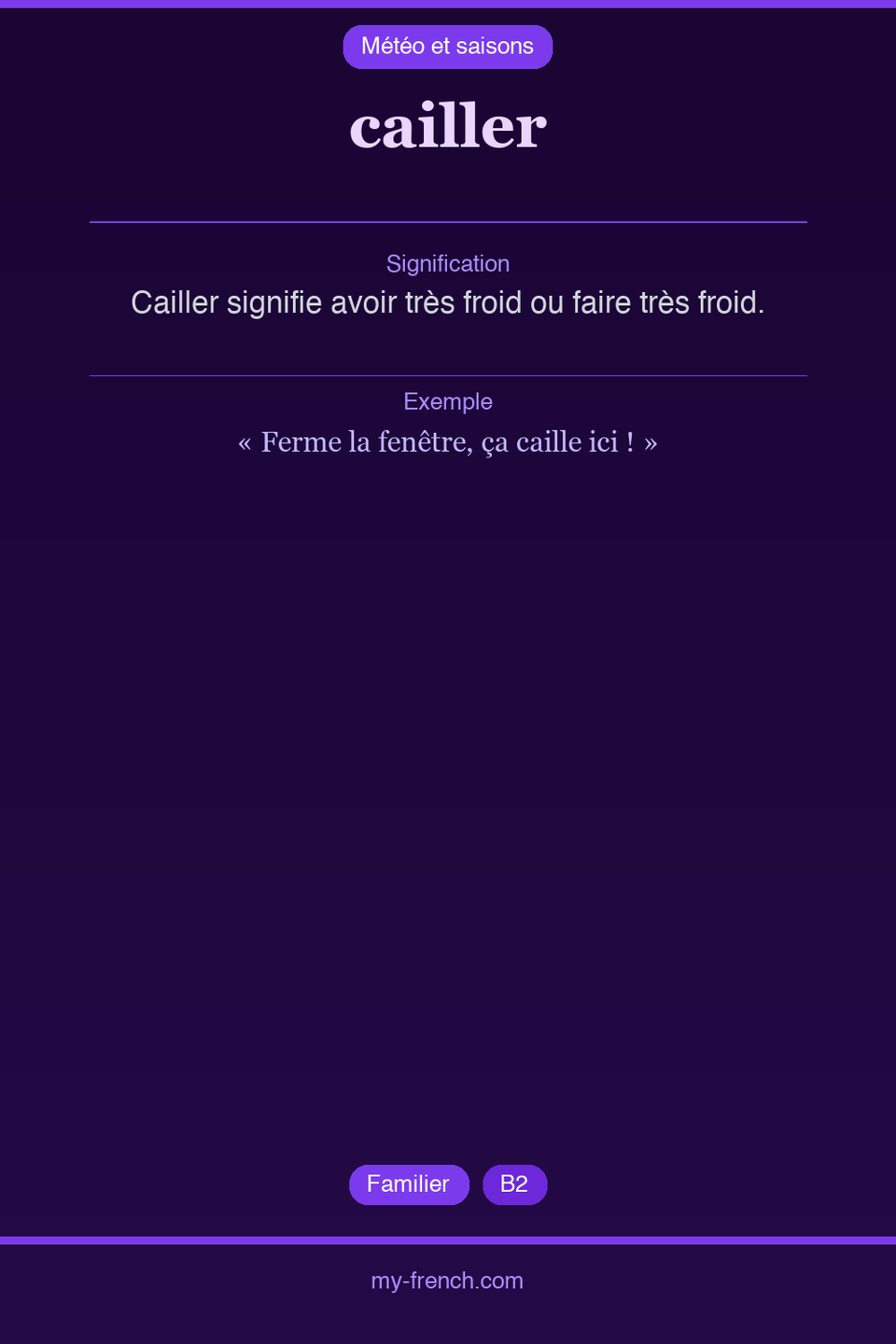 cailler : que veut dire cette expression ?