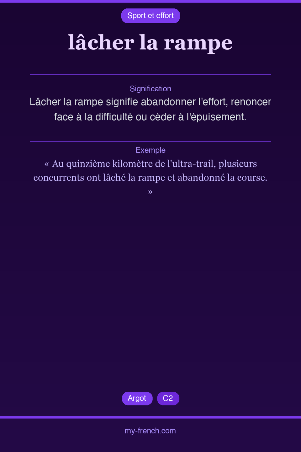 lâcher la rampe : que veut dire cette expression ?