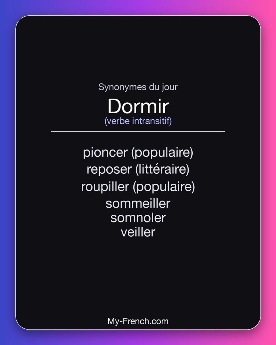 Synonymes de « dormir »