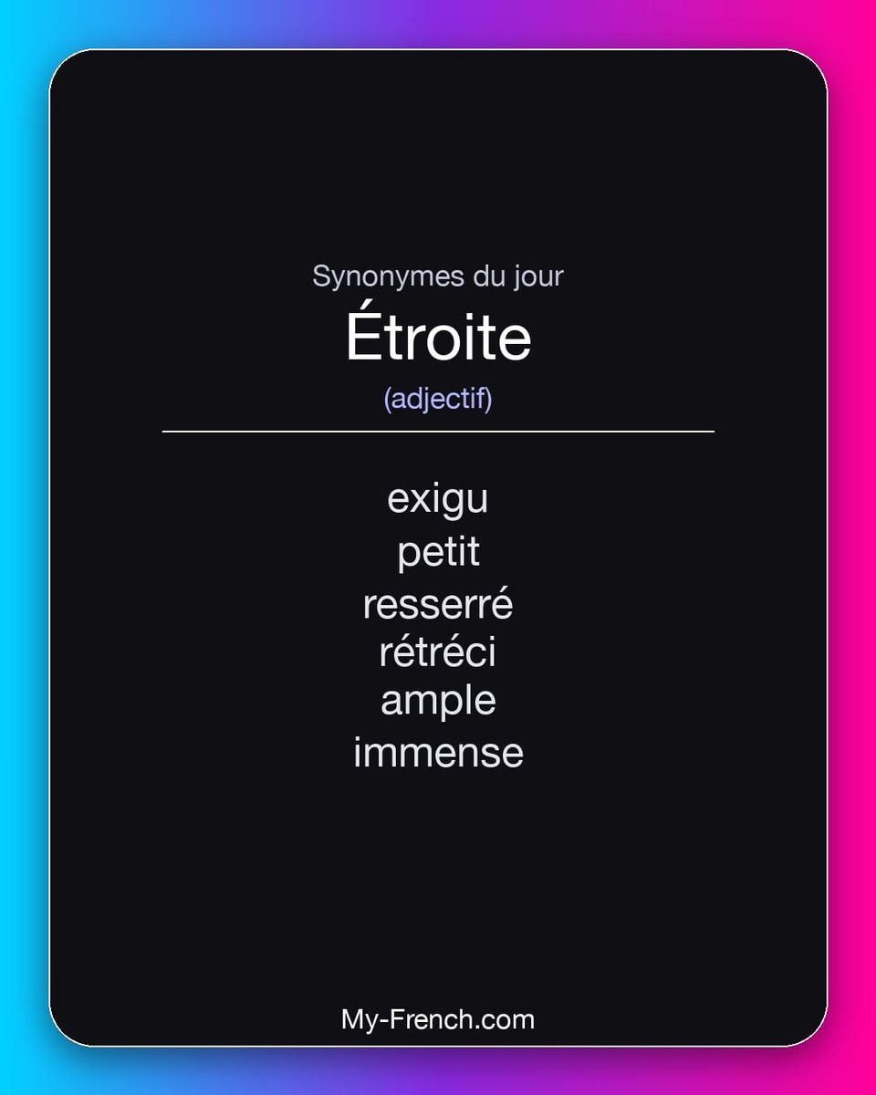 Synonymes de « étroite »
