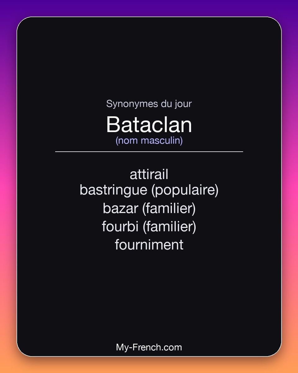 Synonymes de « bataclan »