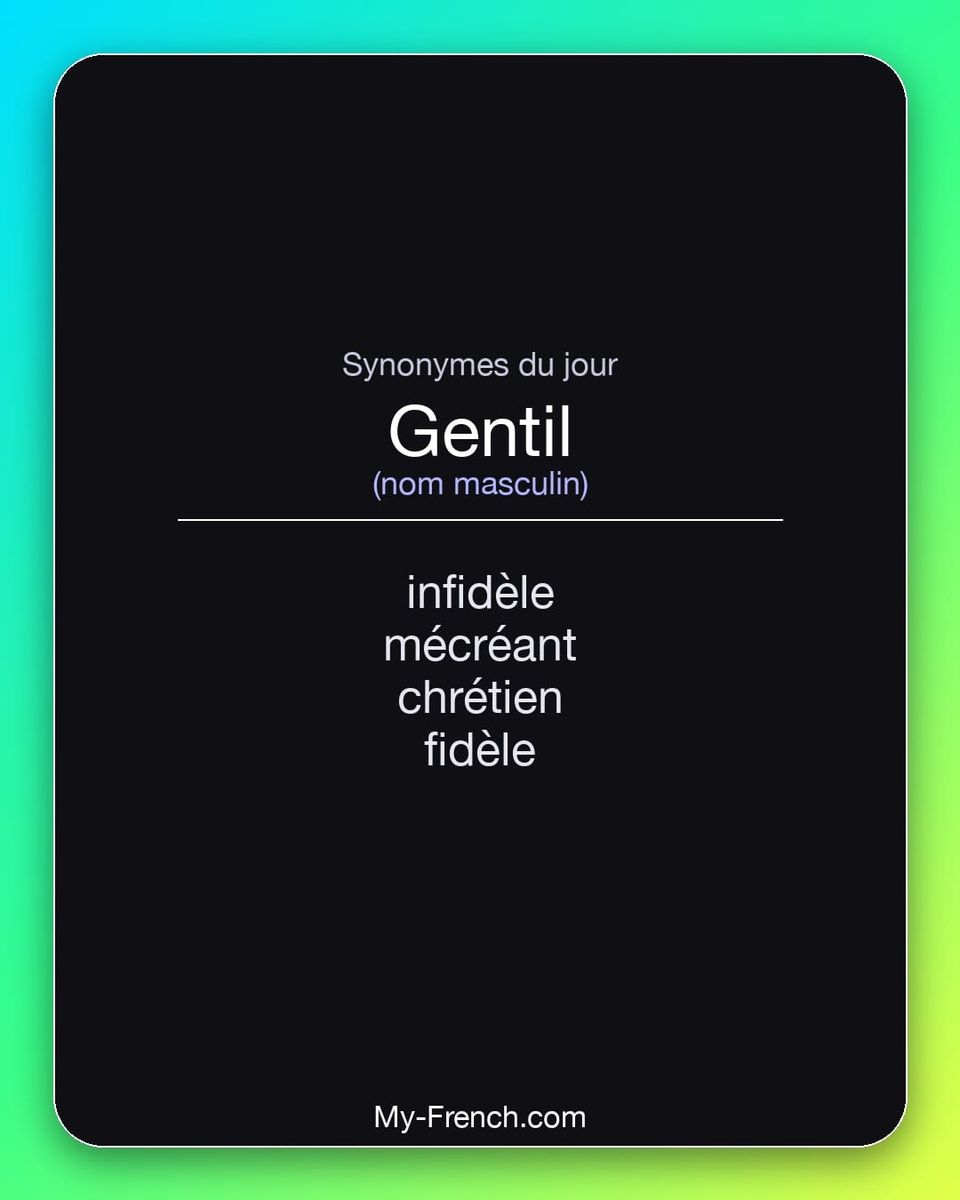Synonymes de « gentil »