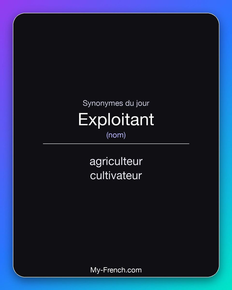 Synonymes de « exploitant »