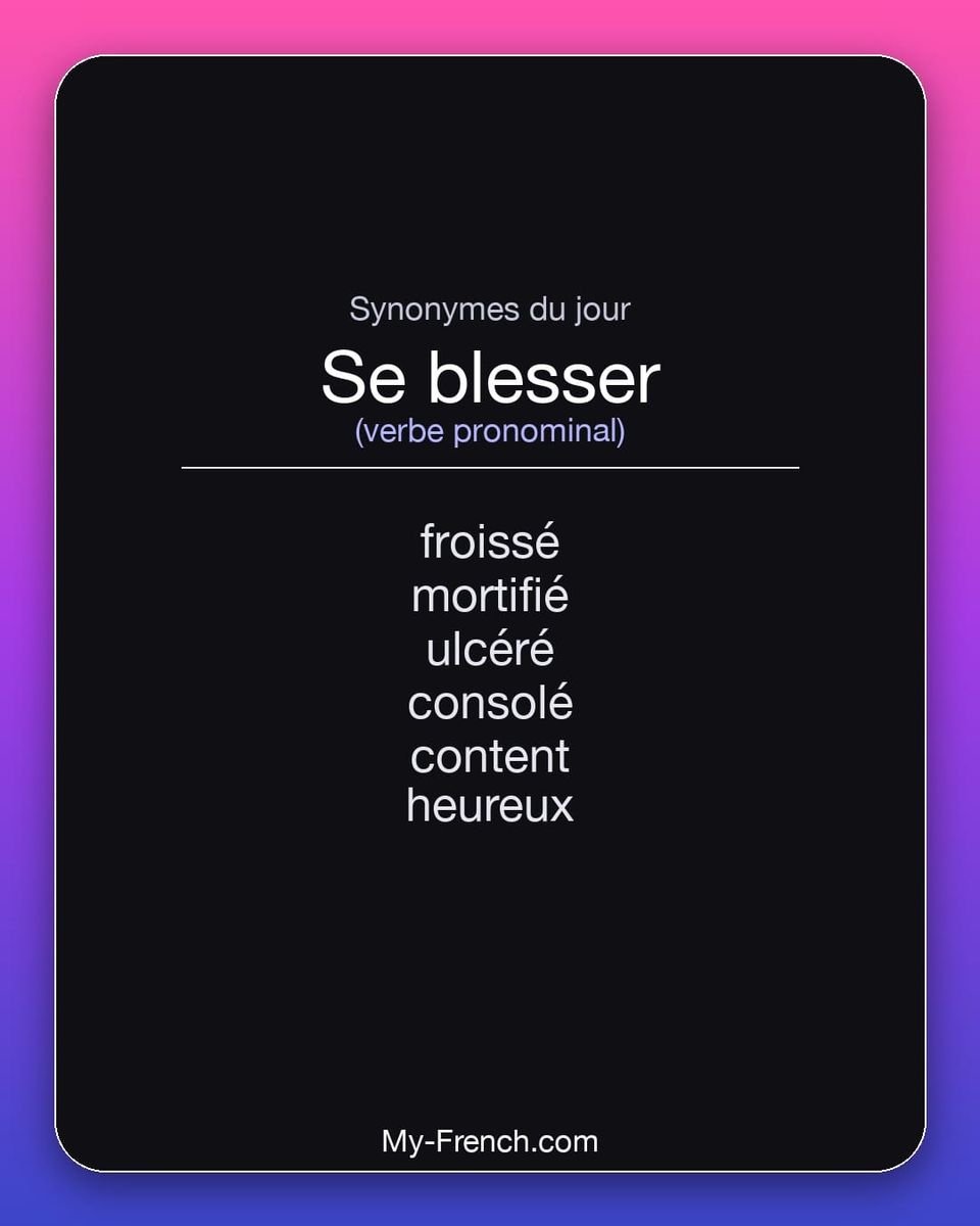 Synonymes de « se blesser »