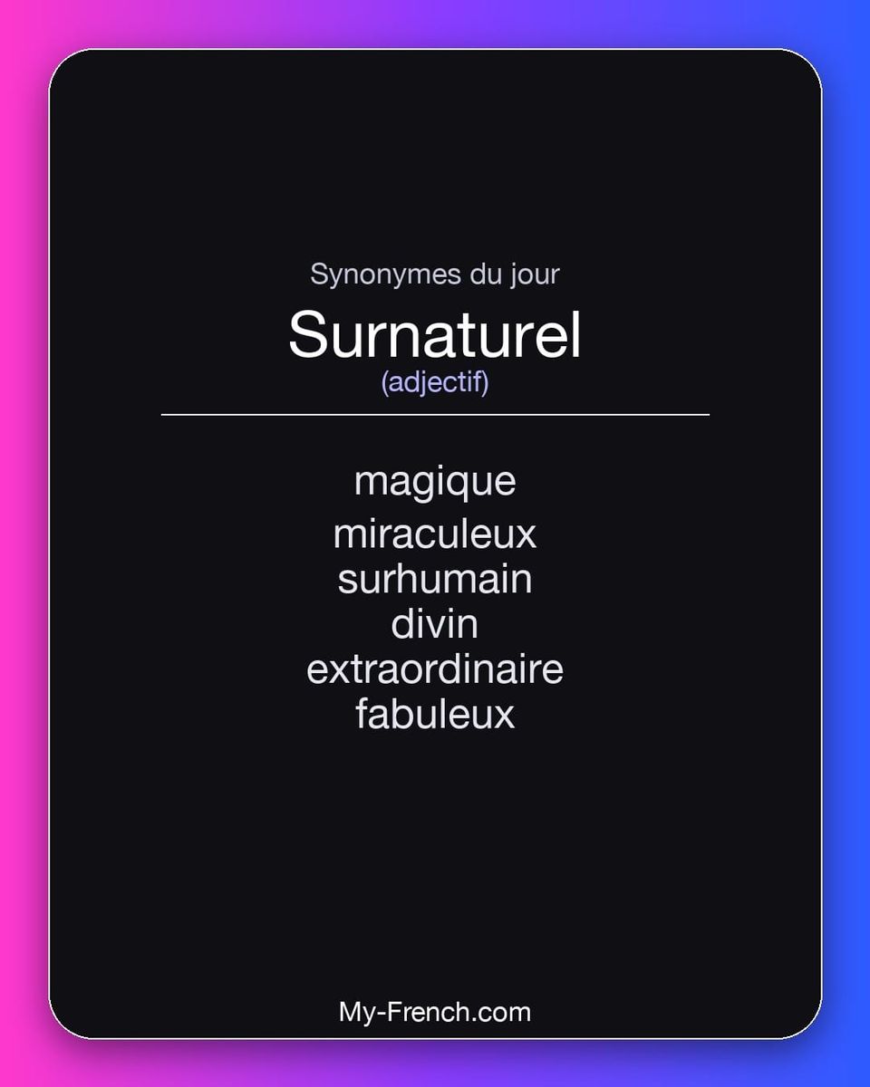 Synonymes de « surnaturel »