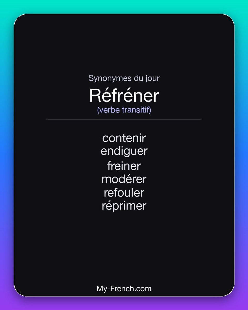 Synonymes de « réfréner »