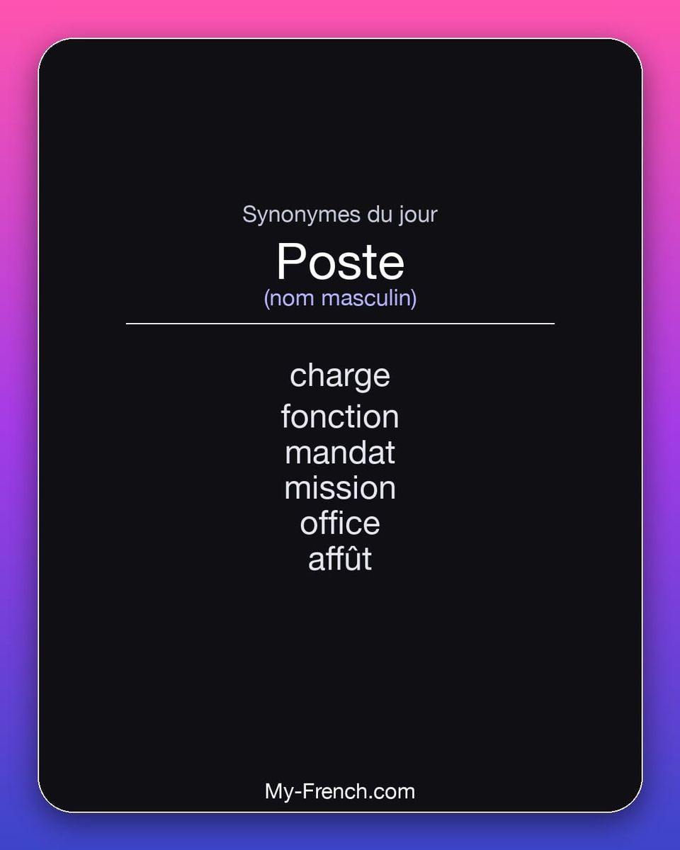 Synonymes de « poste »