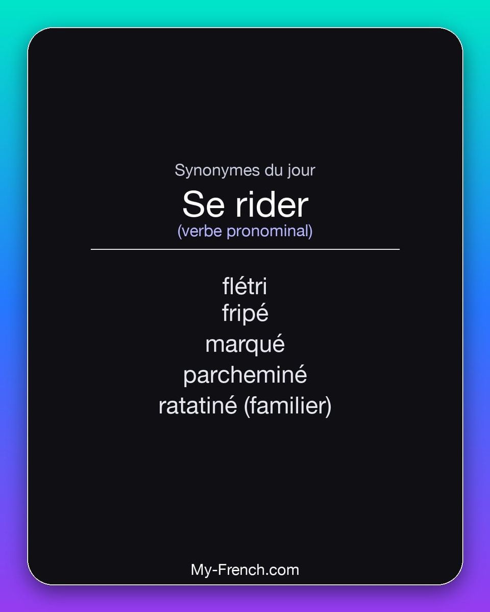 Synonymes de « se rider »