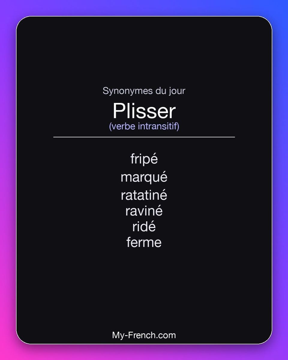 Synonymes de « plisser »