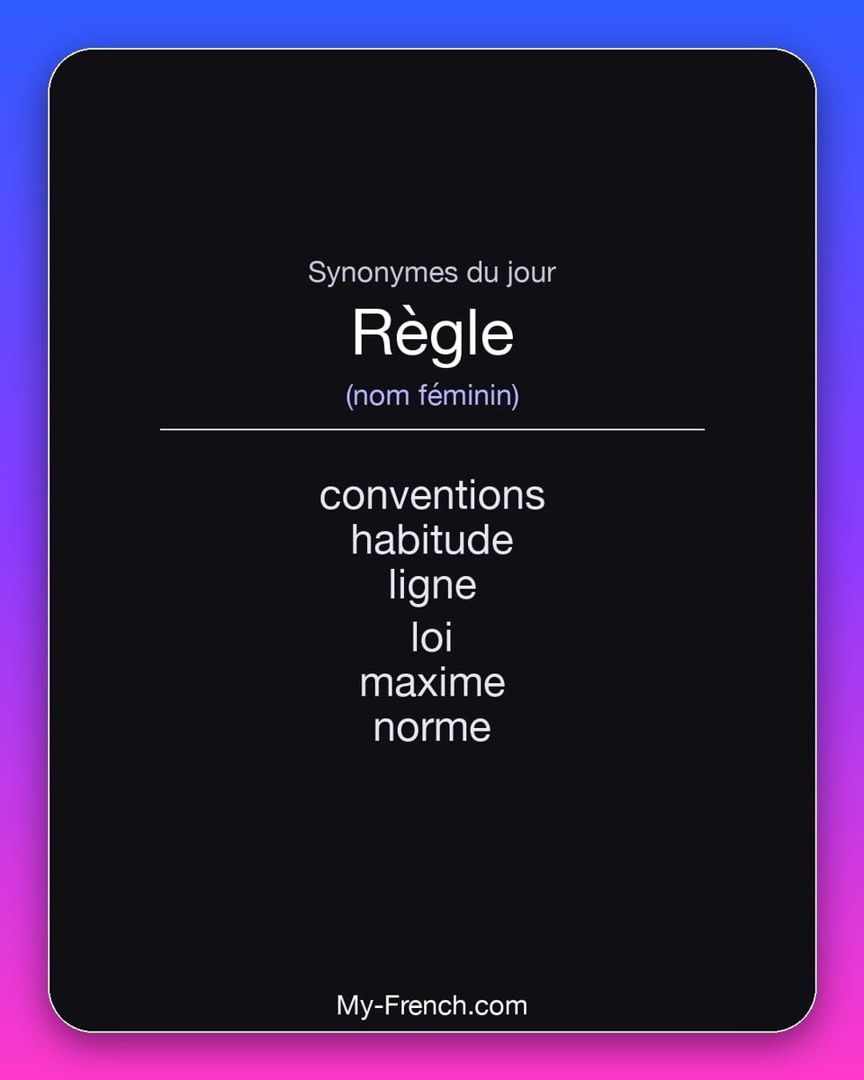 Synonymes de « règle »