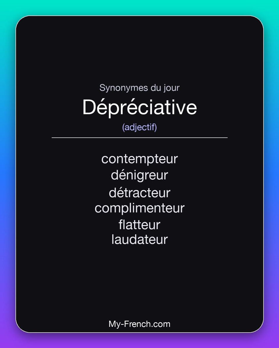 Synonymes de « dépréciative »