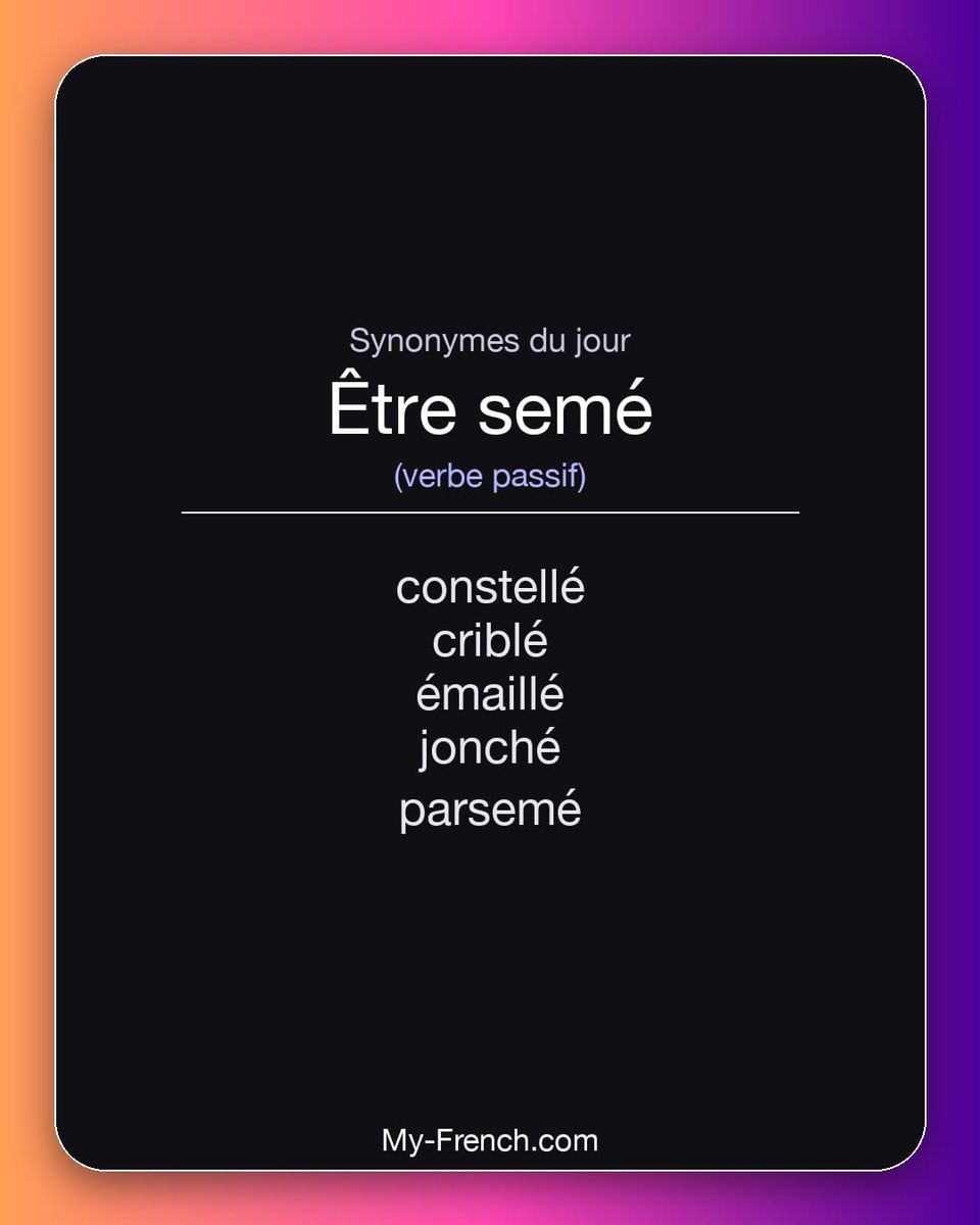 Synonymes de « être semé »