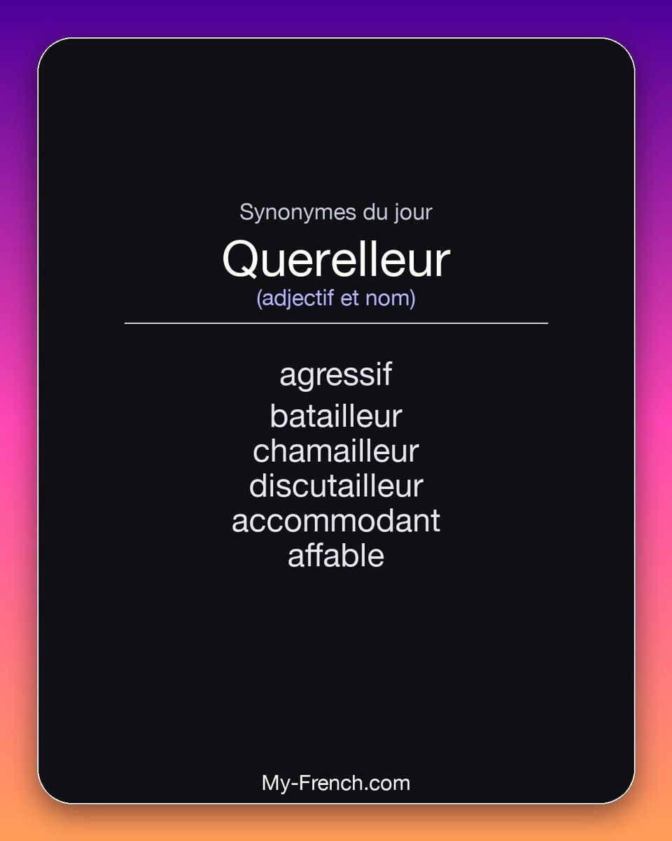 Synonymes de « querelleur »