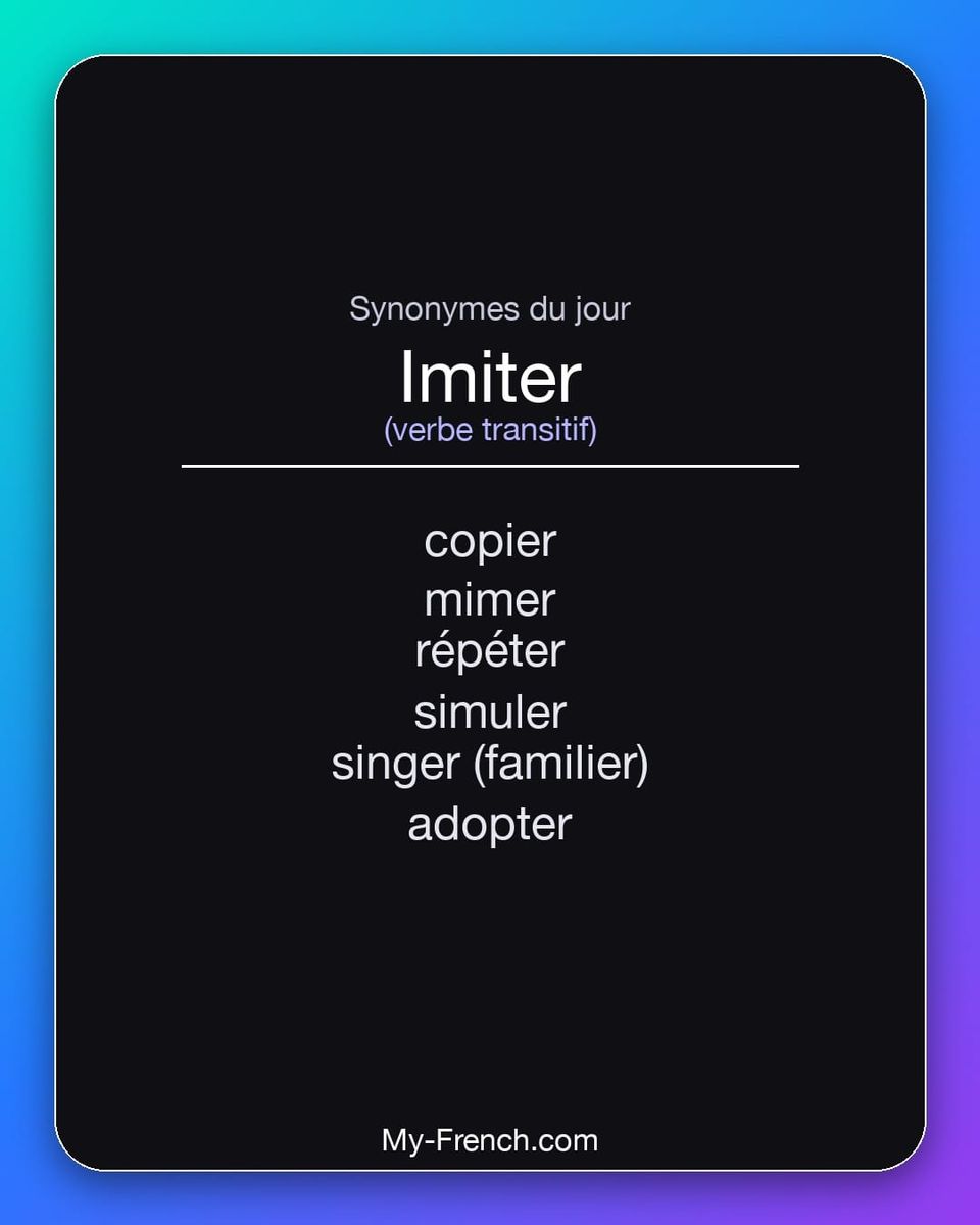 Synonymes de « imiter »