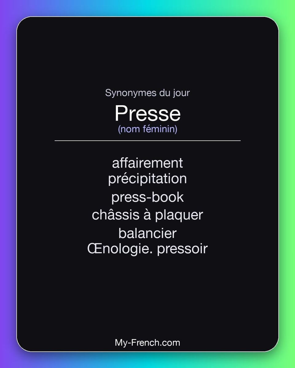 Synonymes de « presse »