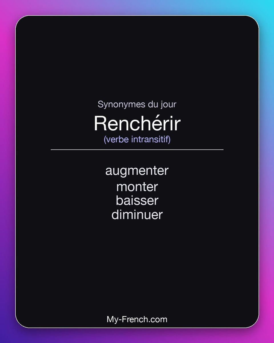 Synonymes de « renchérir »