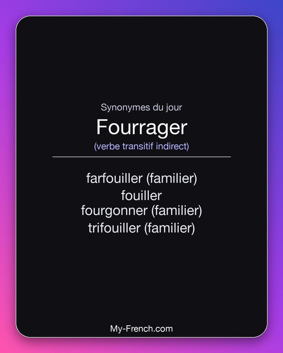 Synonymes de « fourrager »