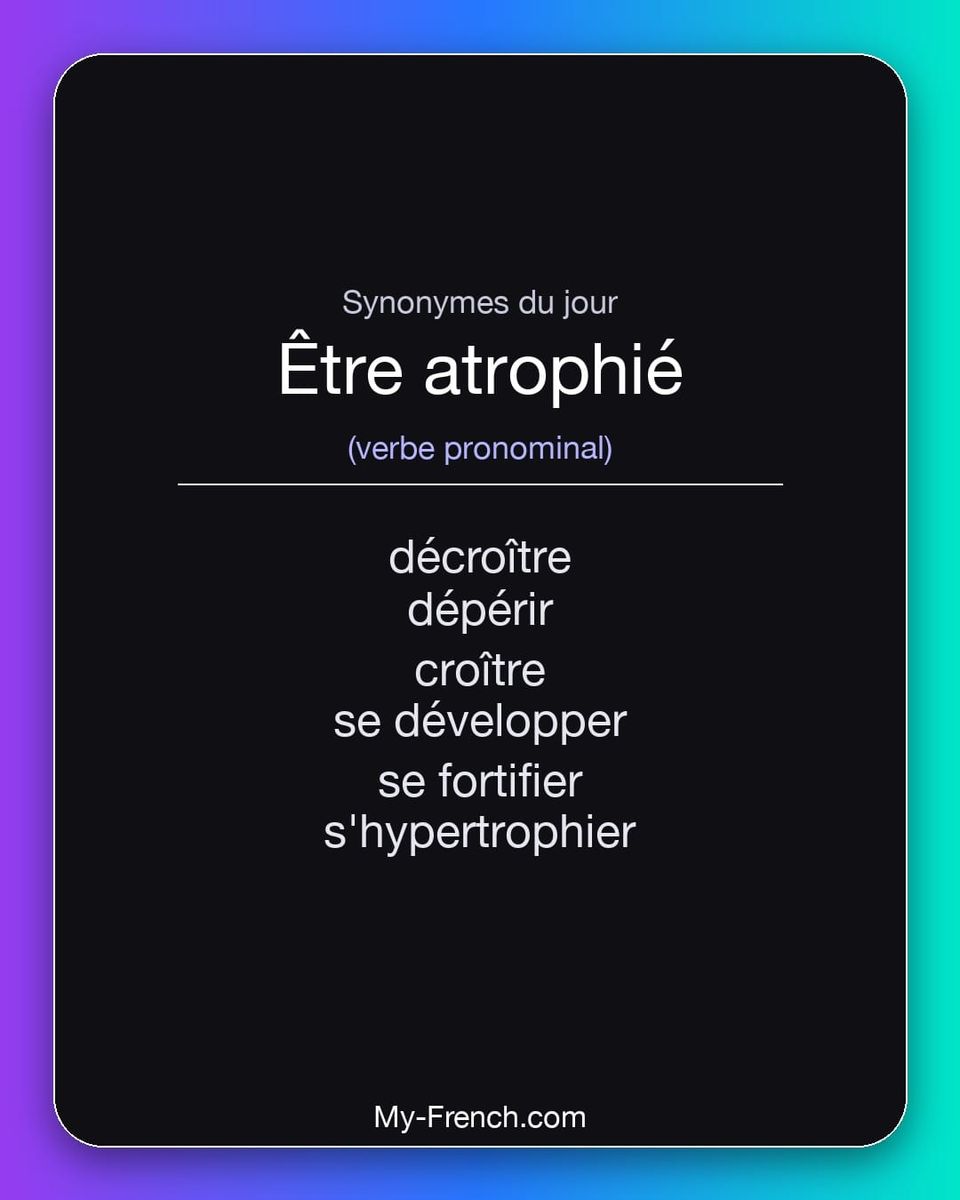 Synonymes de « être atrophié »