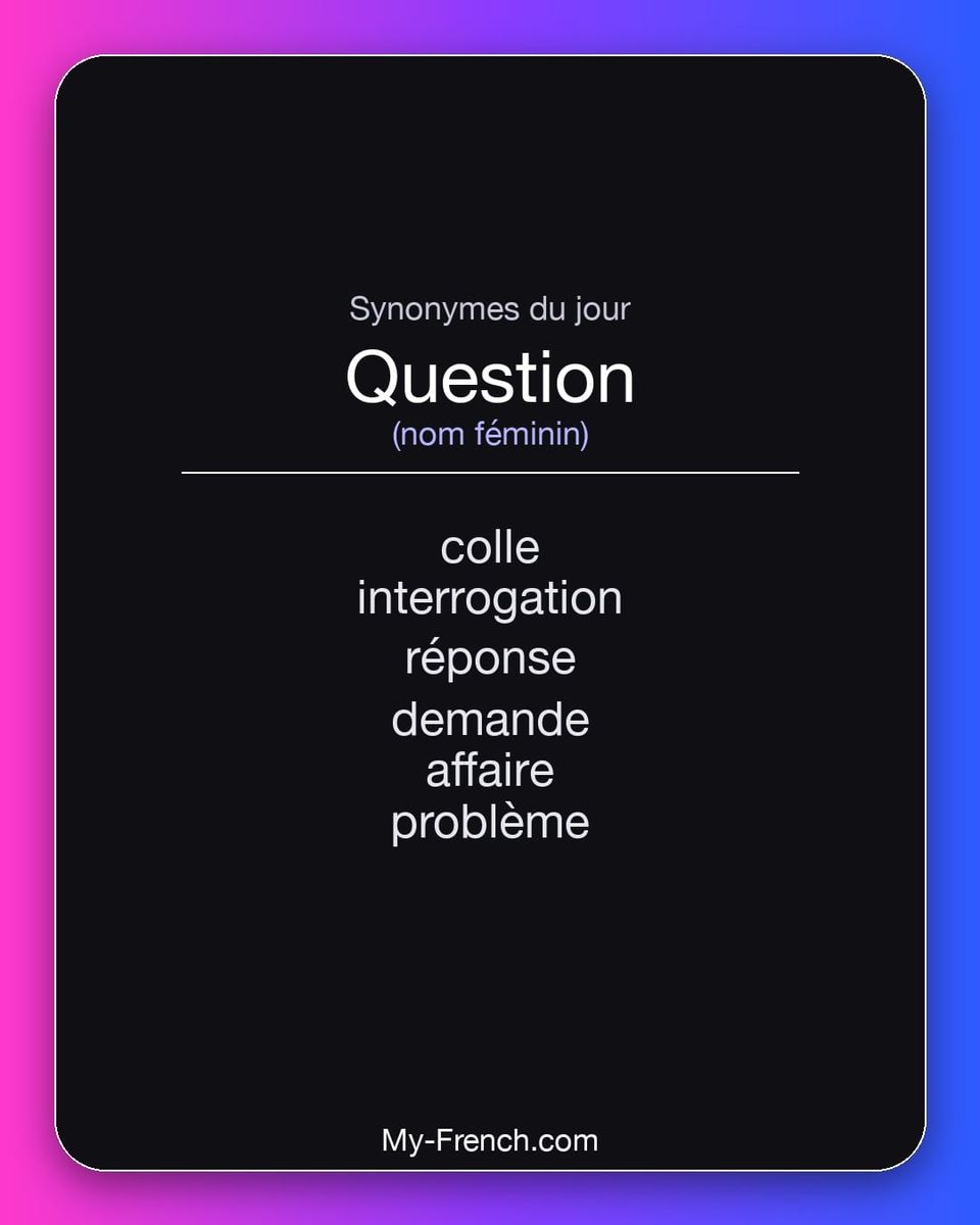 Synonymes de « question »