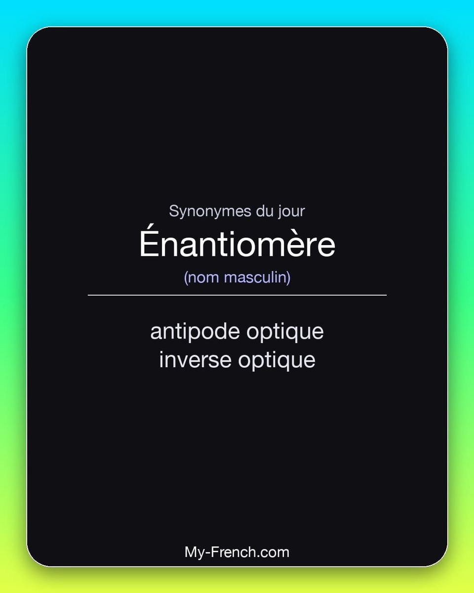 Synonymes de « énantiomère »