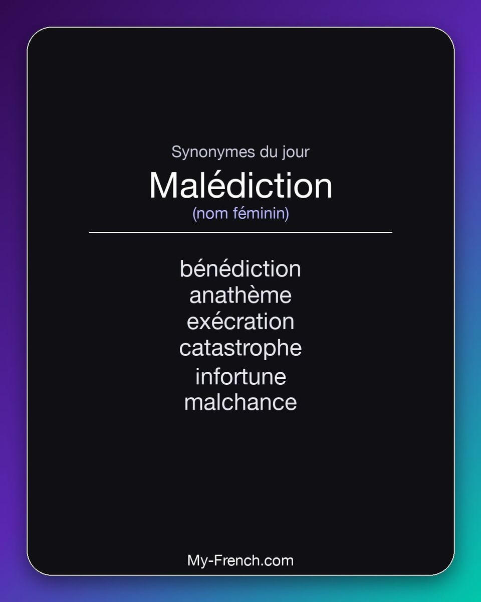 Synonymes de « malédiction »