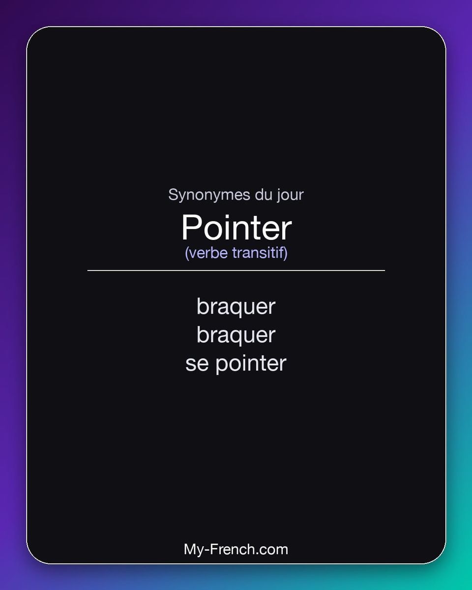 Synonymes de « pointer »