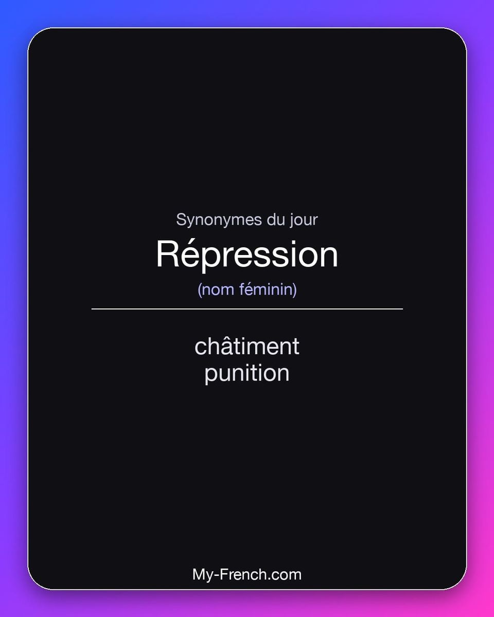 Synonymes de « répression »