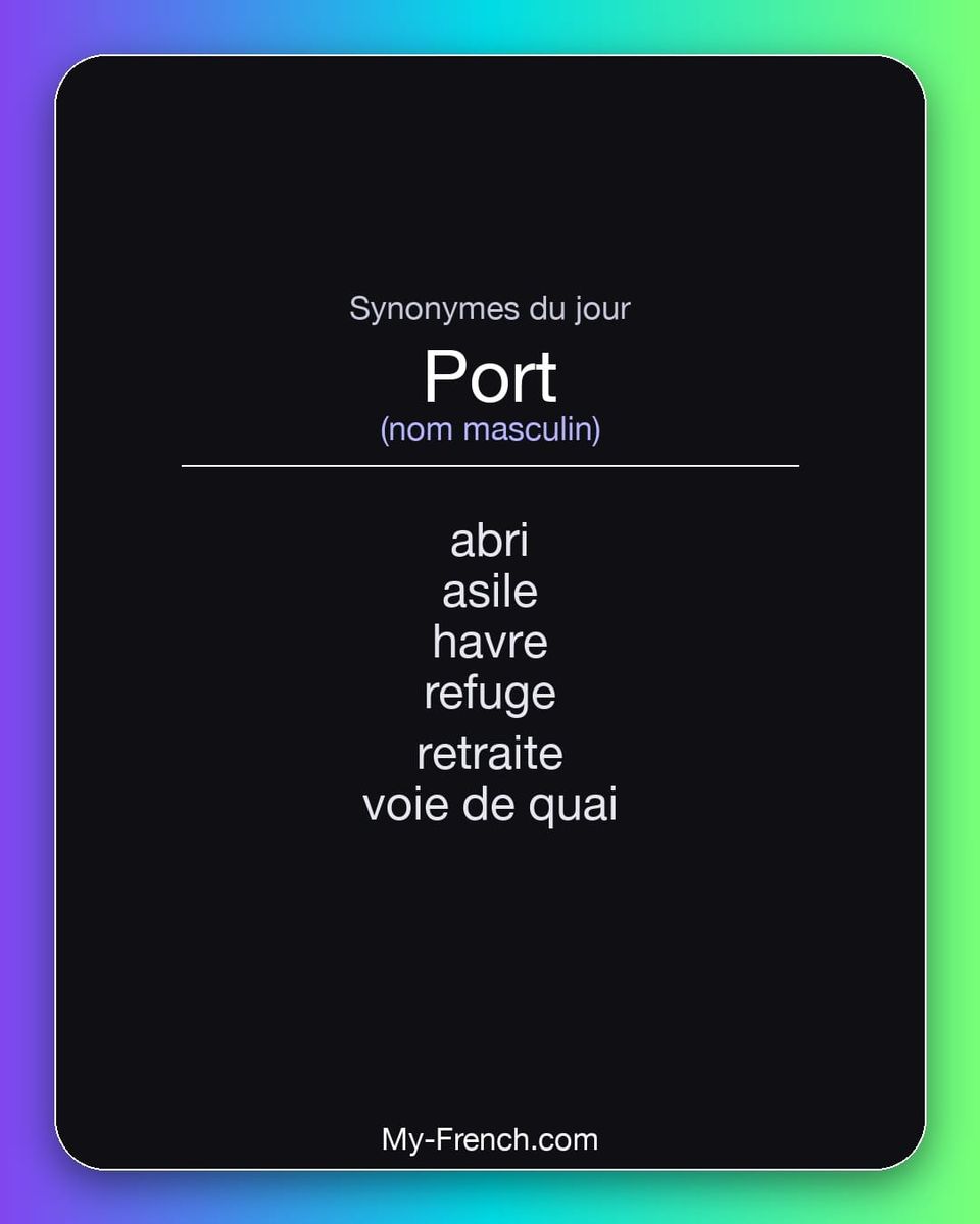 Synonymes de « port »