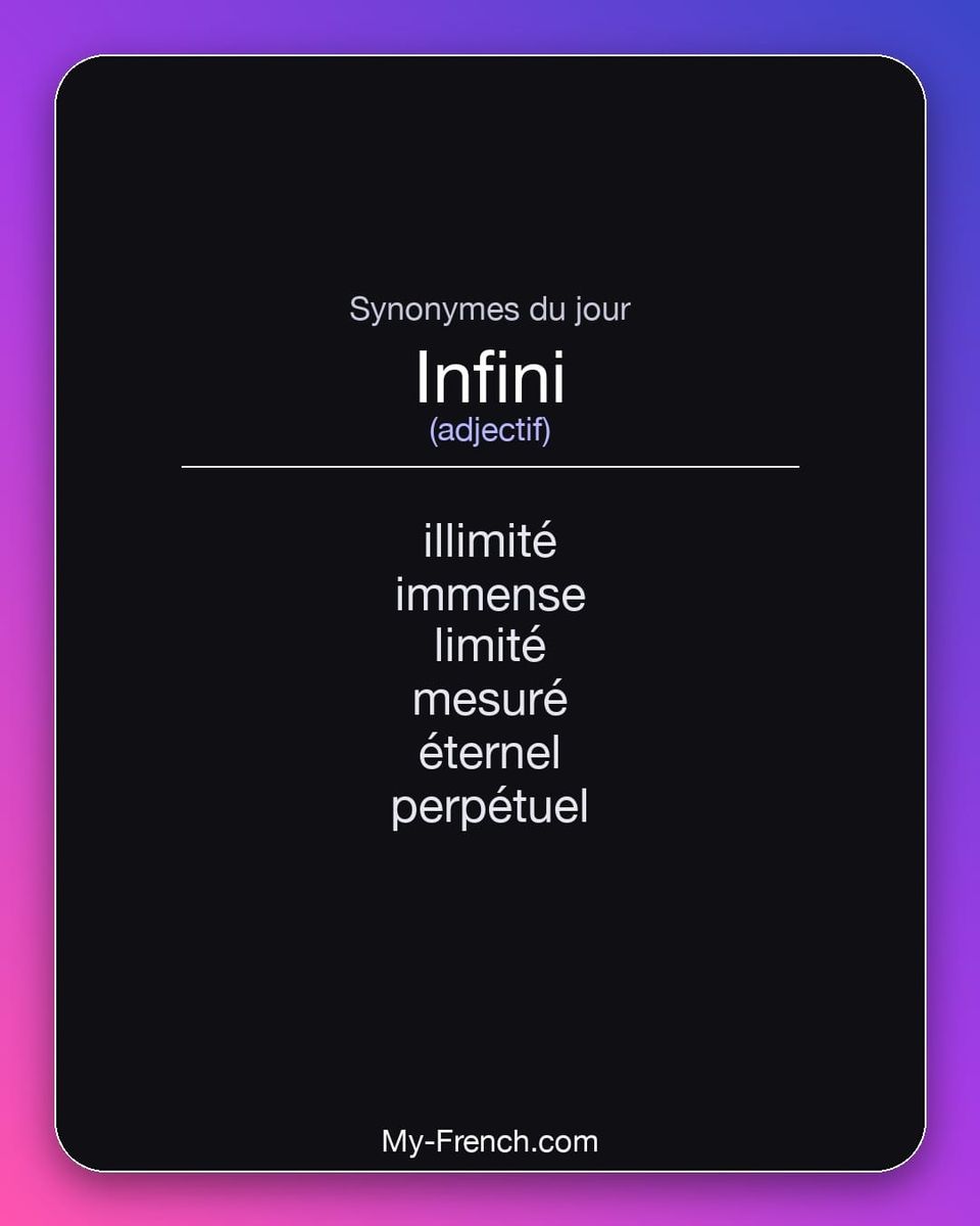 Synonymes de « infini »