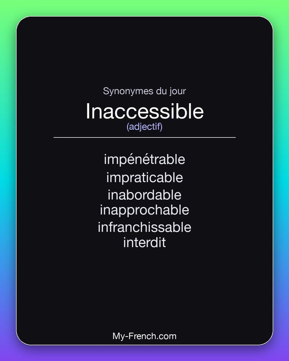 Synonymes de « inaccessible »