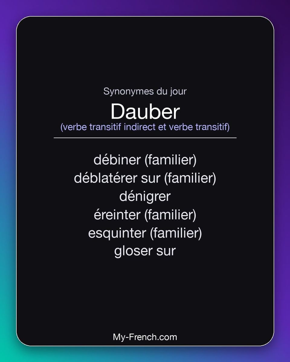 Synonymes de « dauber »