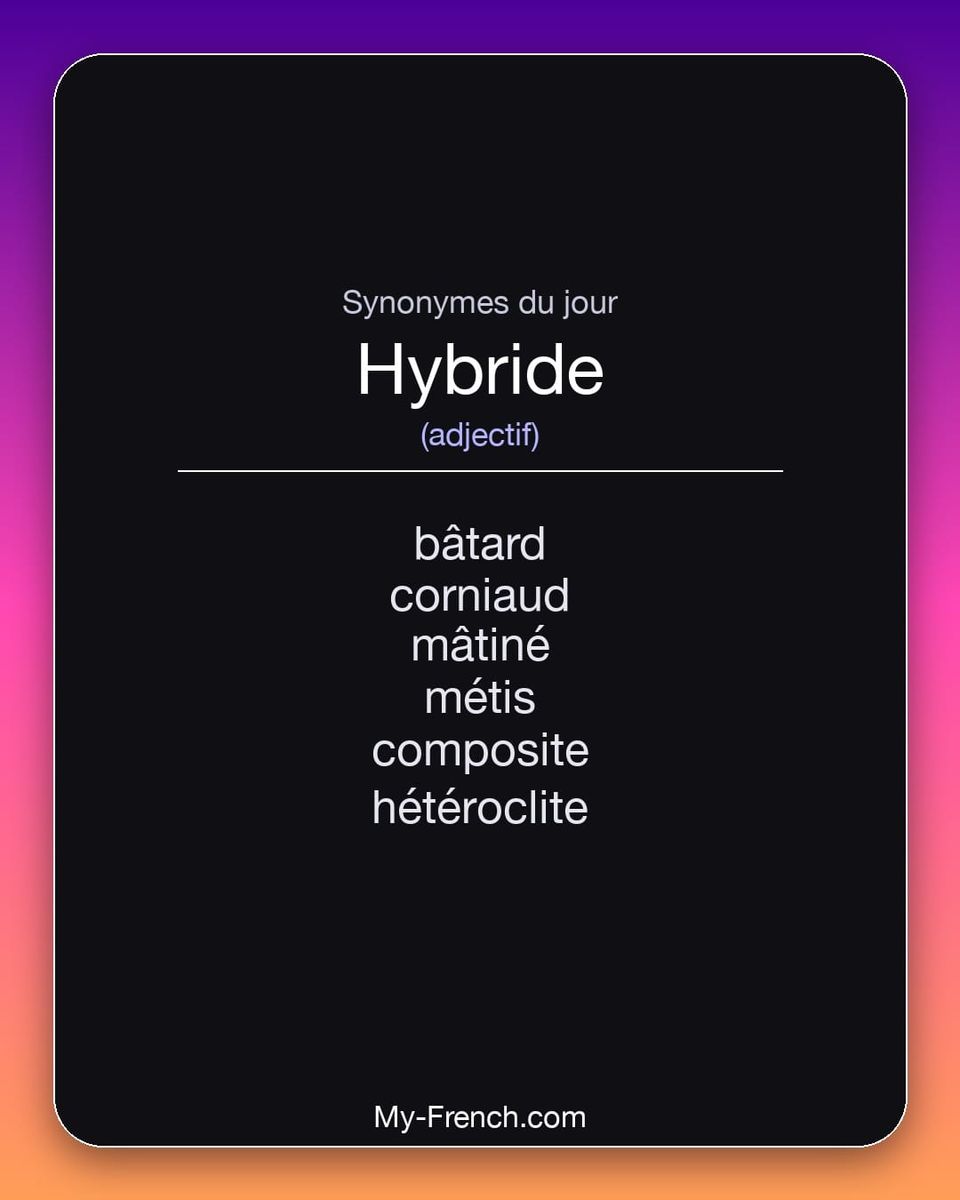 Synonymes de « hybride »