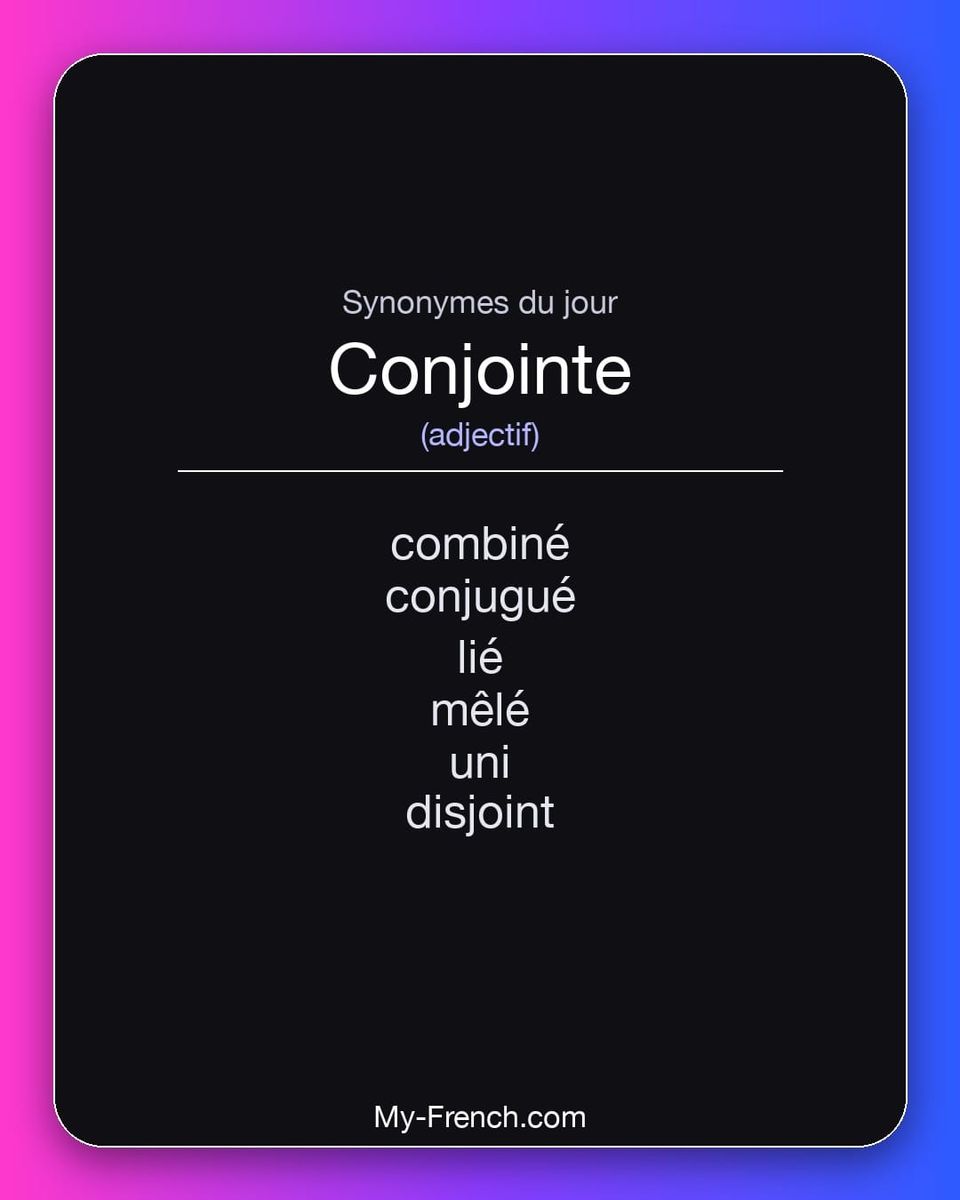 Synonymes de « conjointe »