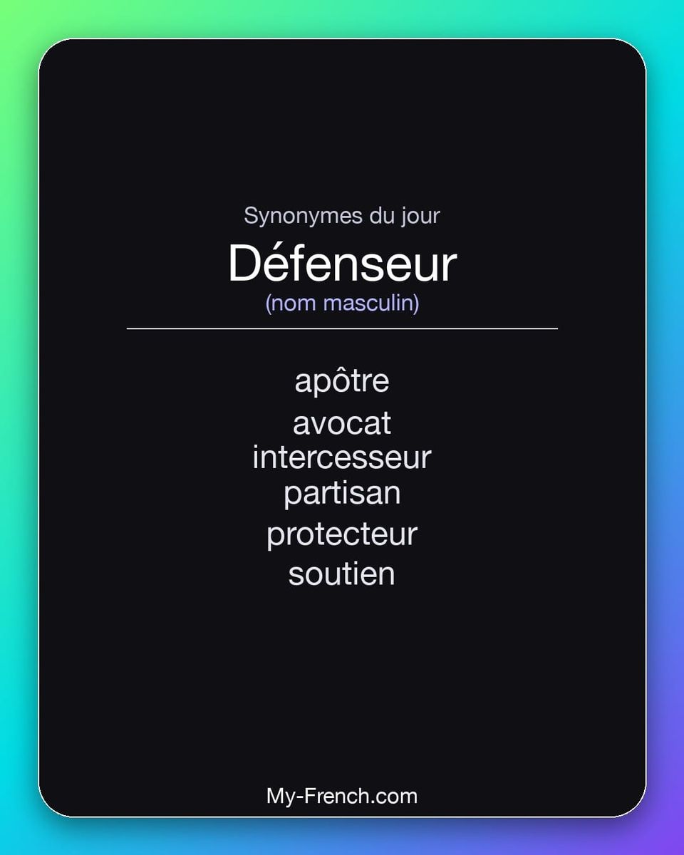 Synonymes de « défenseur »