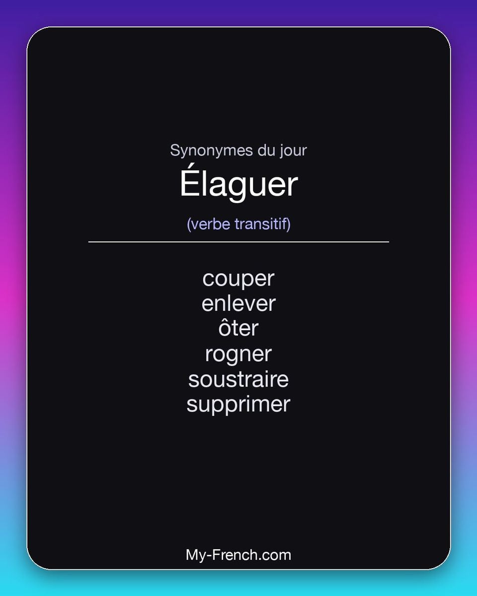 Synonymes de « élaguer »