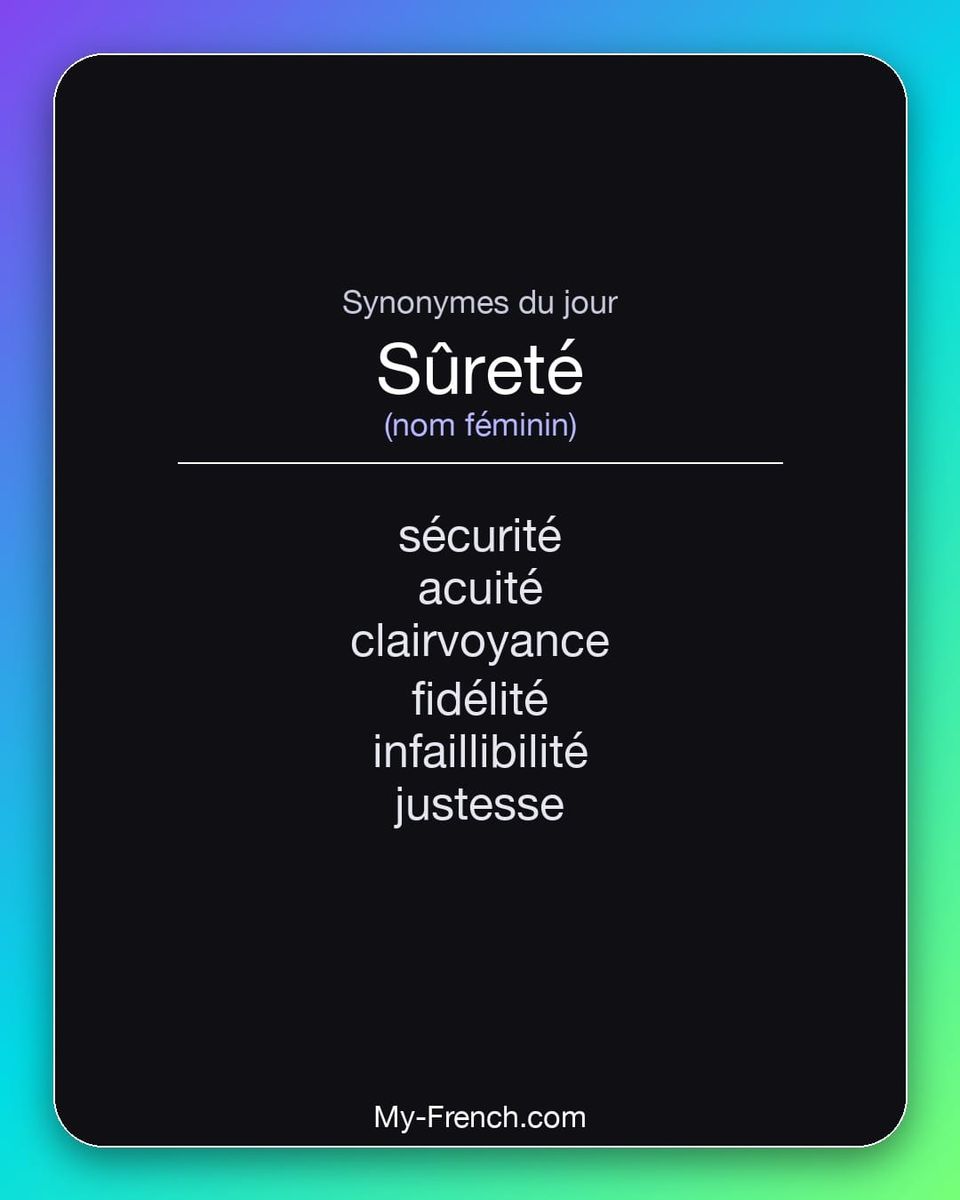 Synonymes de « sûreté »