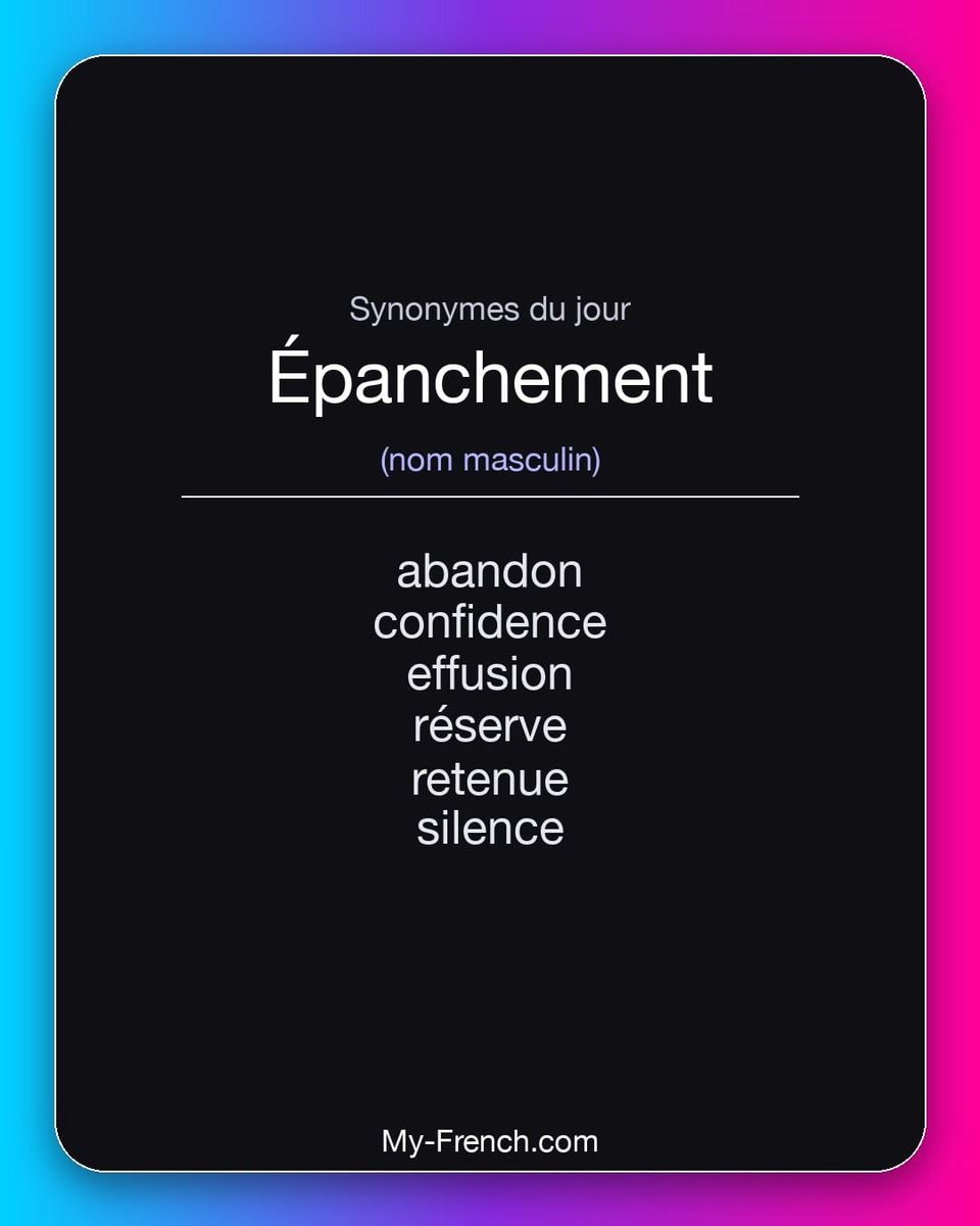 Synonymes de « épanchement »