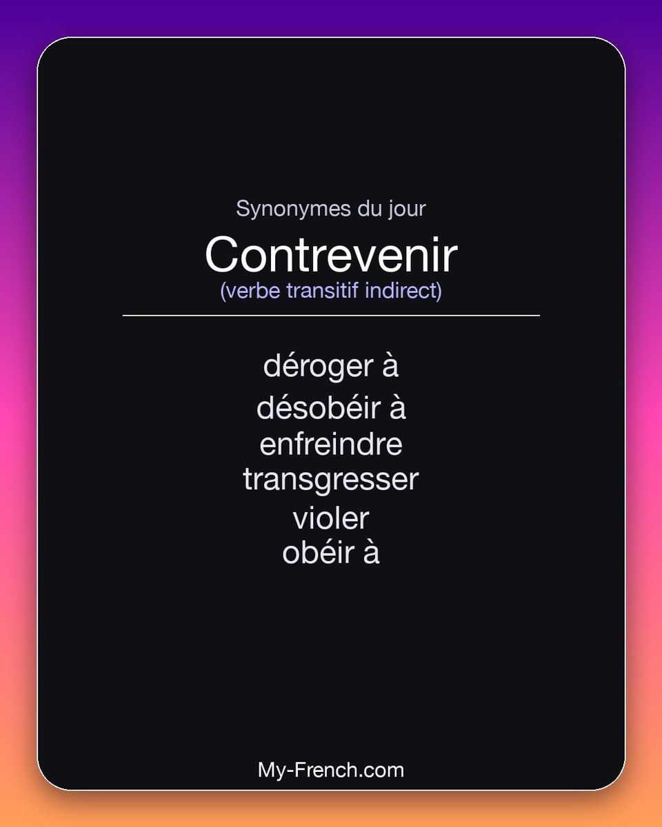 Synonymes de « contrevenir »