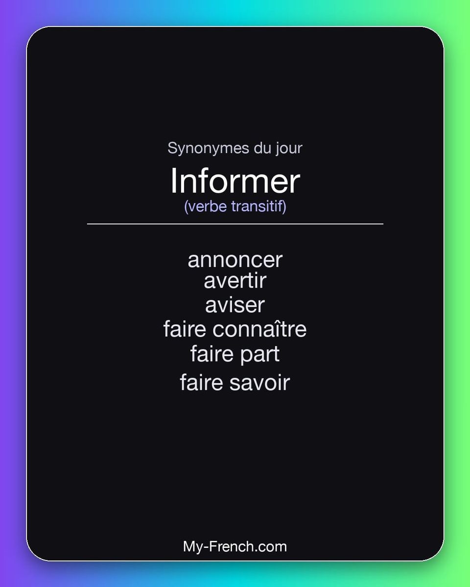 Synonymes de « informer »