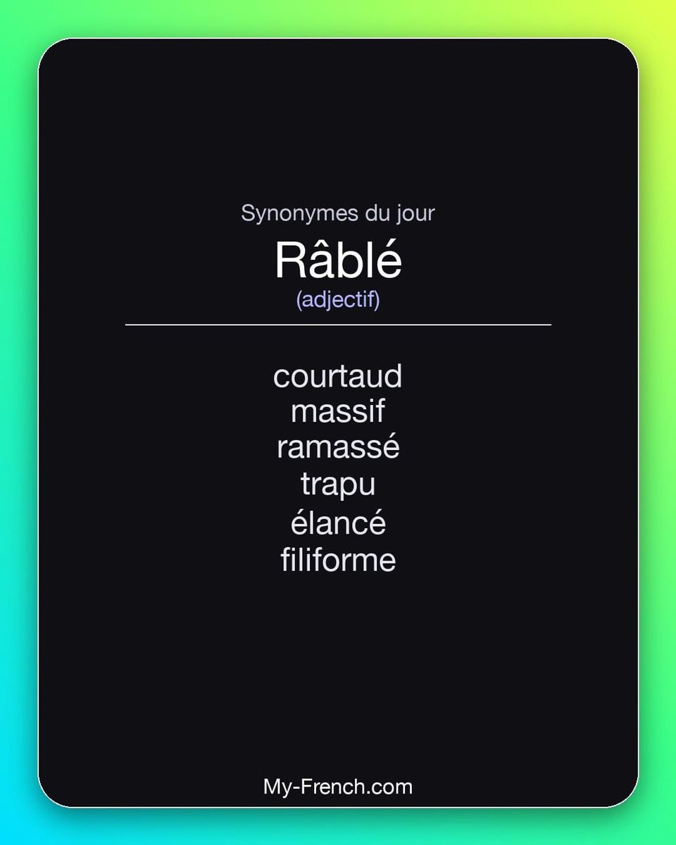 Synonymes de « râblé »