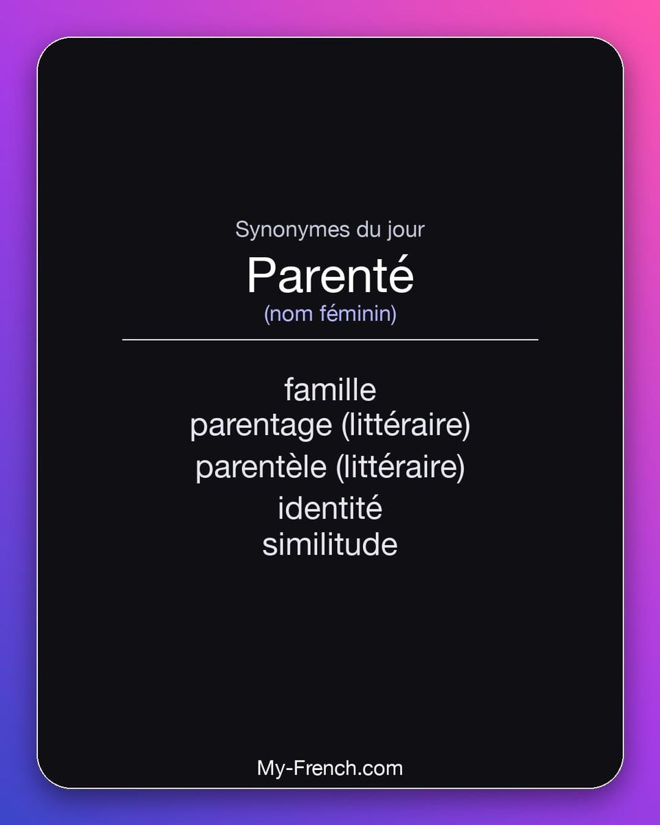 Synonymes de « parenté »